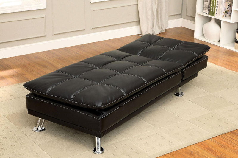 Hauser II  Black & Chrome  Futon