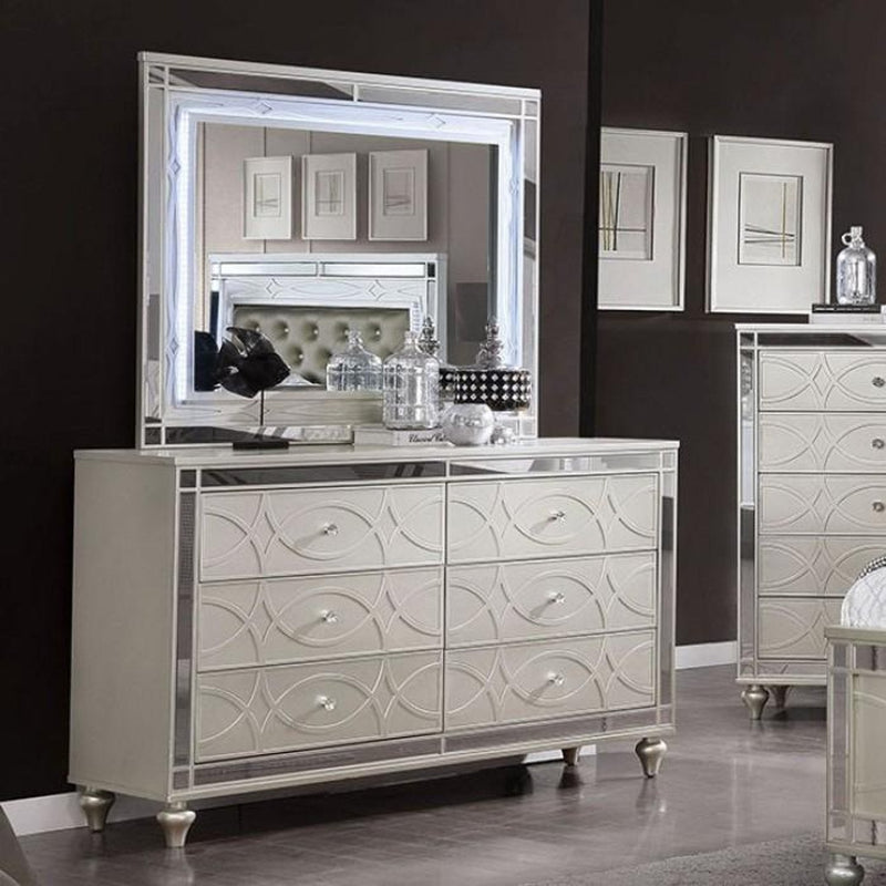 Manar Silver 4pc Queen Bedroom Set