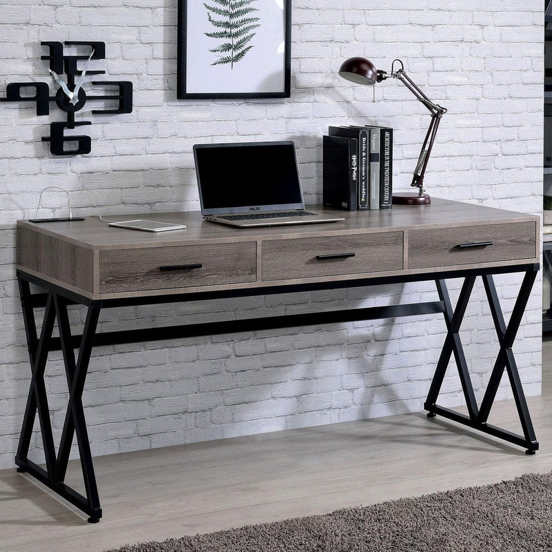 Moers Gray & Sand Black Desk