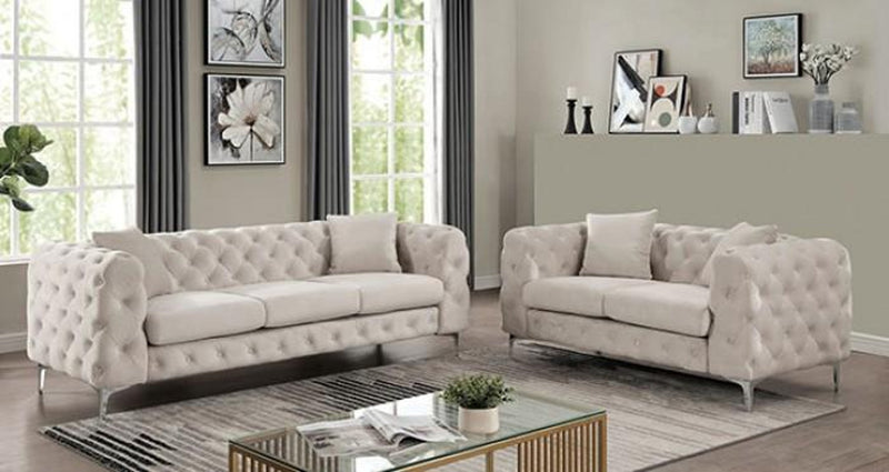 Sapphira Beige Loveseat