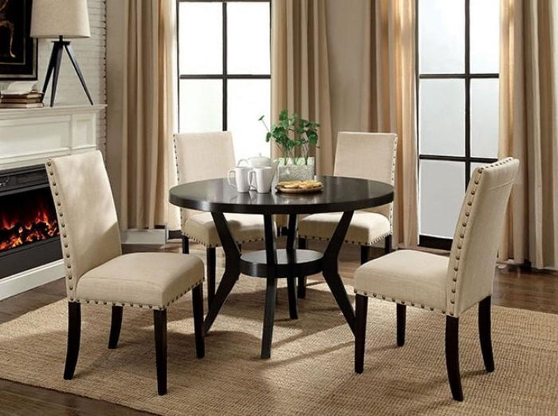 Downtown Espresso & Beige 5pc Dining Room Set