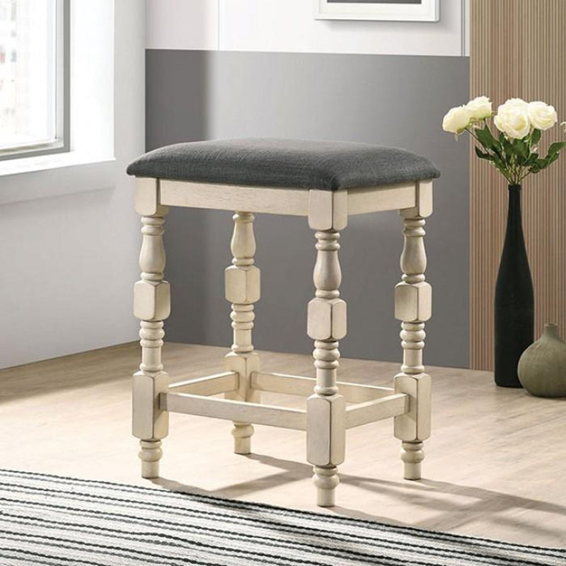 Plymouth Ivory/Dark Gray Stool (Set of 2)