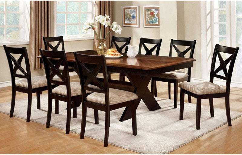 Liberta Dark Oak & Black  Dining Table