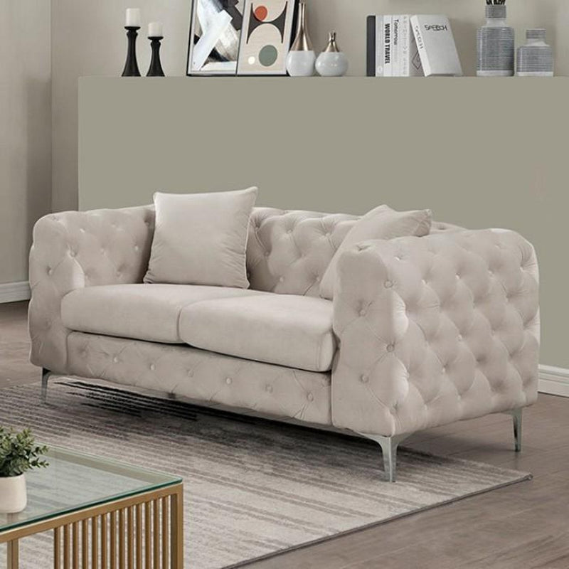 Sapphira Beige Loveseat