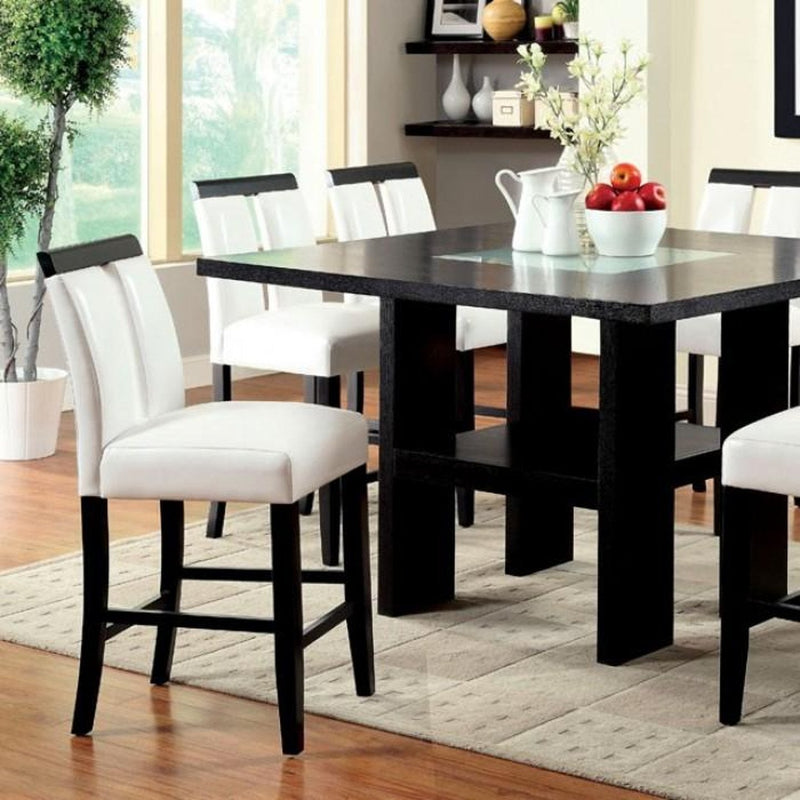 Luminar II  Black 7pc Counter Ht Dining Room Set