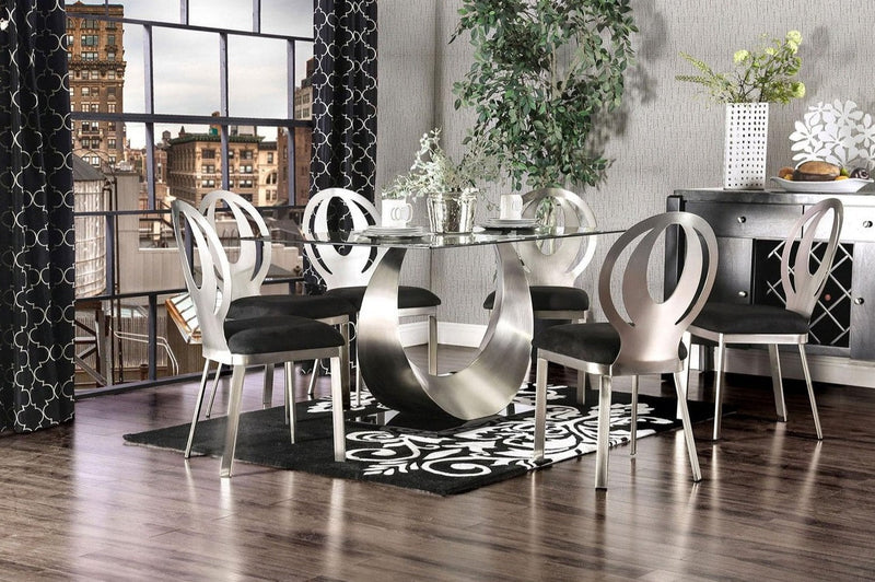 Orla Silver & Black 7pc Dining Room Set