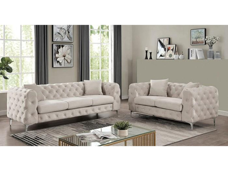 Sapphira Beige Sofa & Loveseat