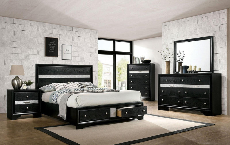 Chrissy Black Queen Storage Bed