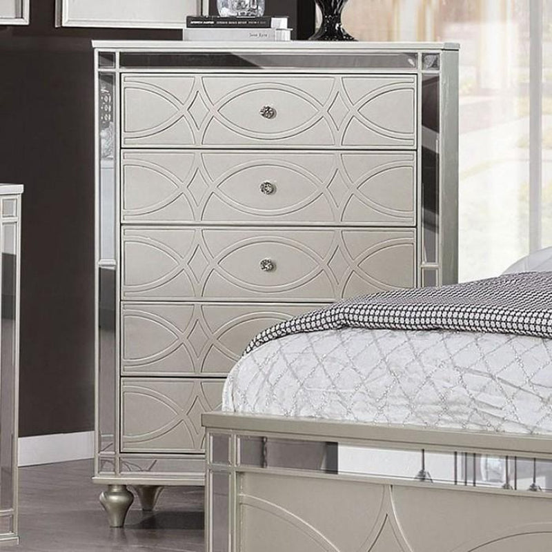 Manar Silver 5pc Queen Bedroom Set