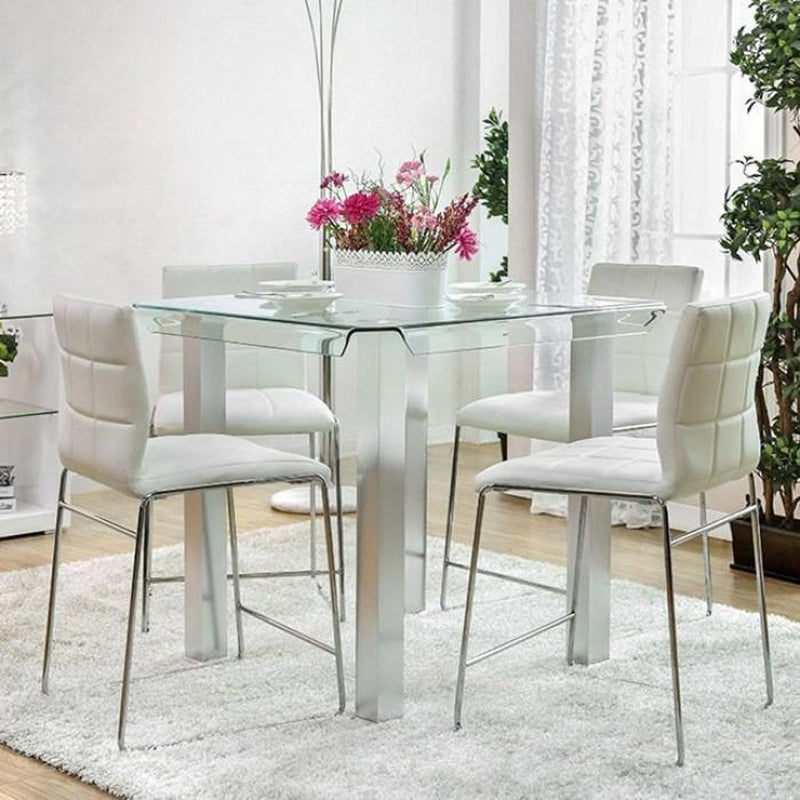 Richfield Silver & Chrome Counter Height Dining Table