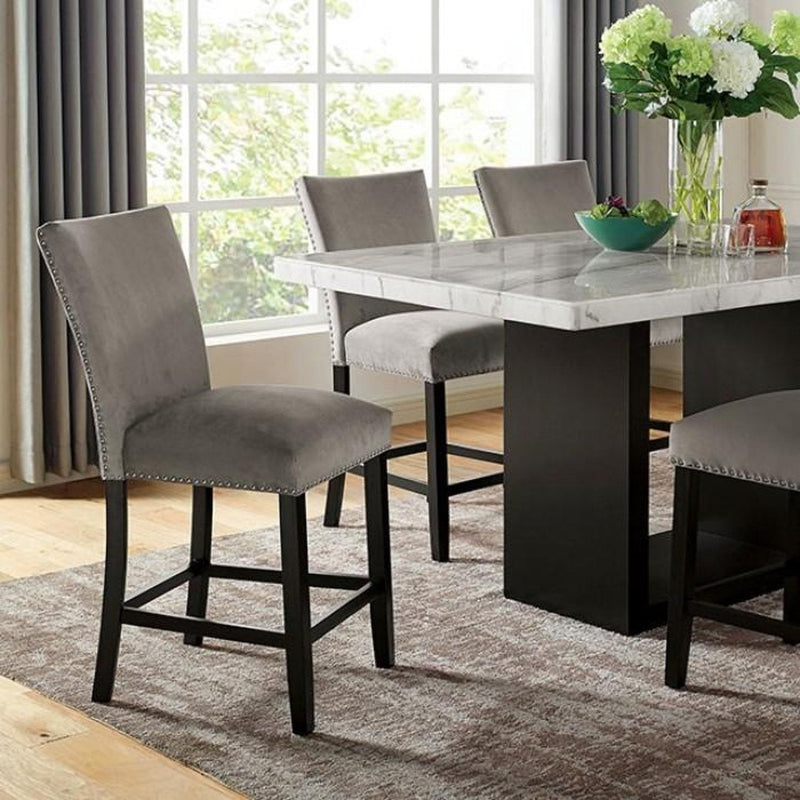 Kian White & Black 7pc Counter Height Dining Room Set