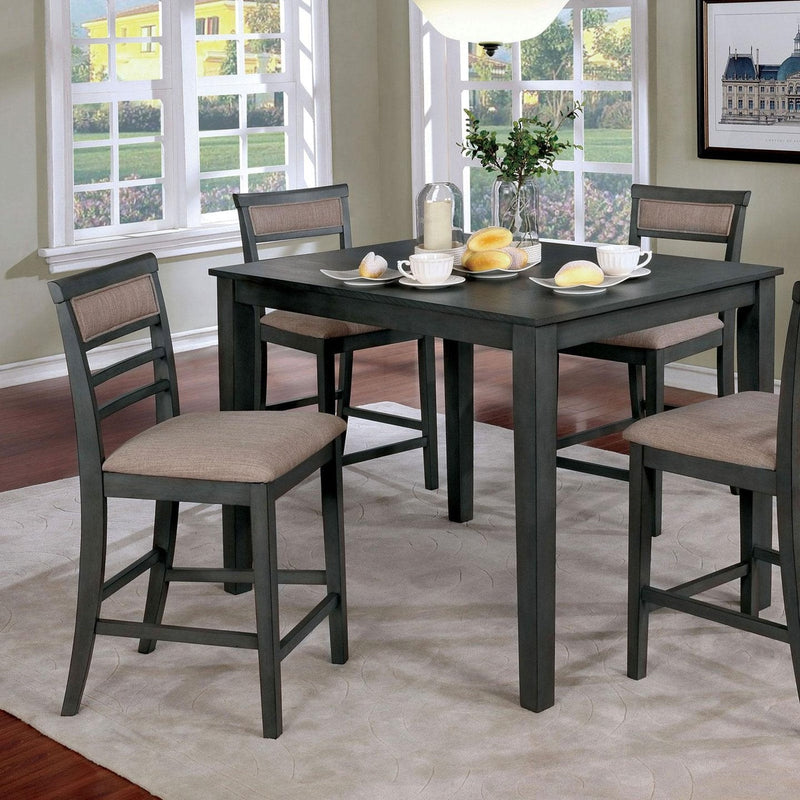 Fafnir Weathered Gray & Beige 5pc Dining Room Set