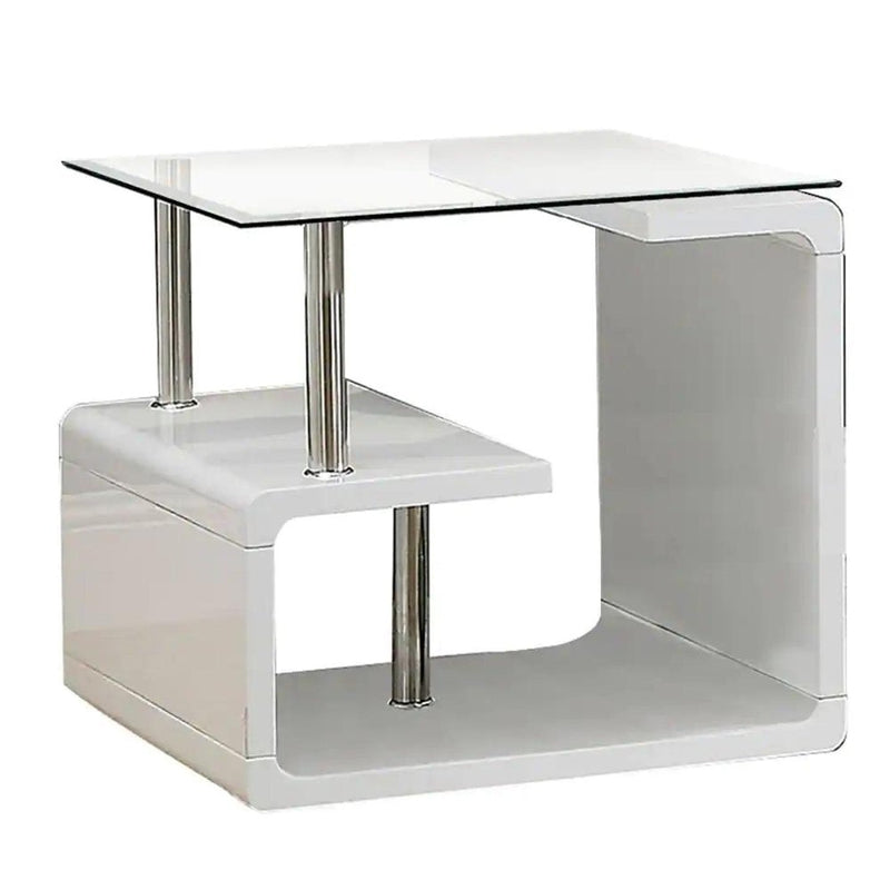 Torkel  White/Chrome  End Table