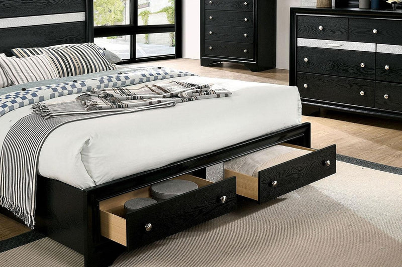 Chrissy Black Queen Storage Bed