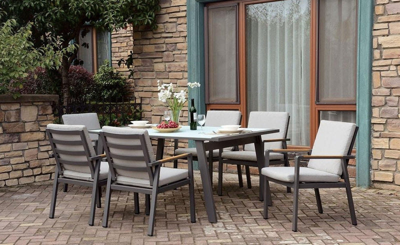 Alycia White & Gray 7pc Patio Set