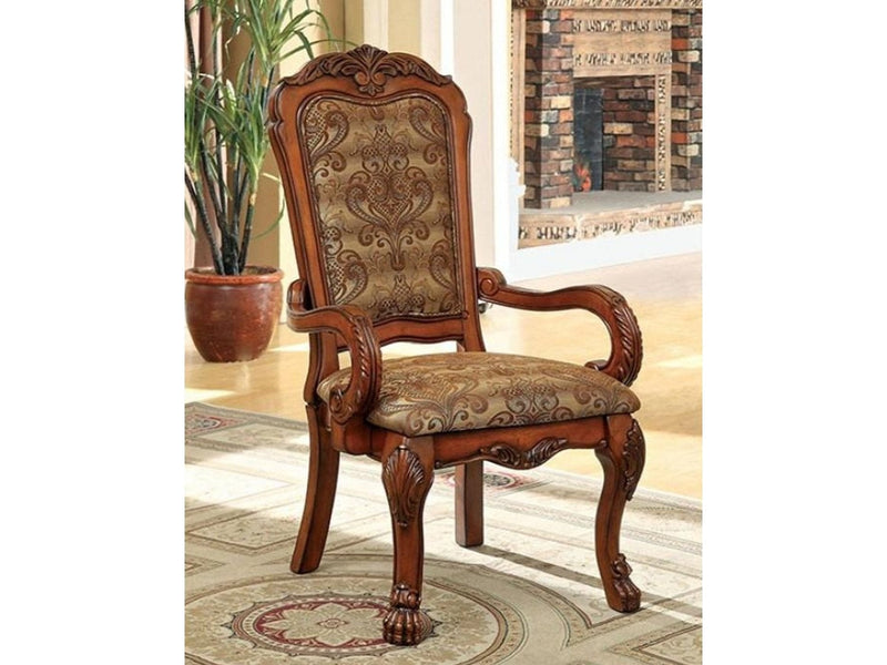 Medieve Antique Oak & Brown Dining Arm Chair (Set of 2)