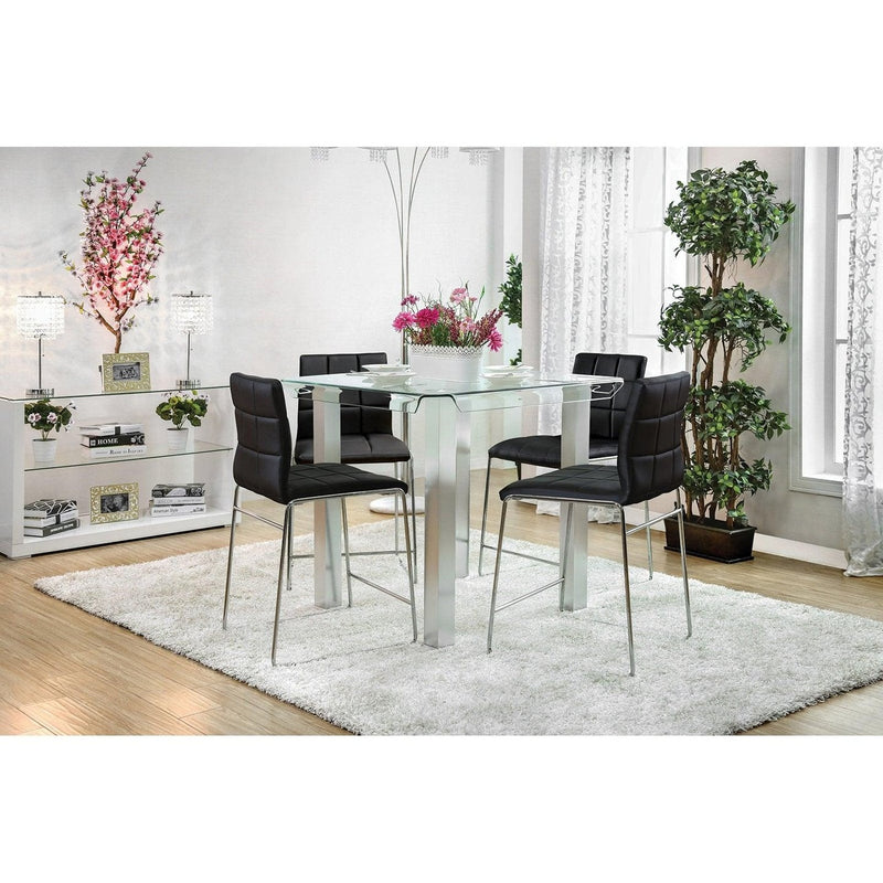 Richfield Black & Chrome 5pc Counter Height Dining Room Set