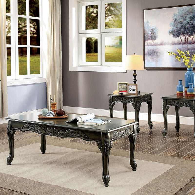 Cheshire Gray 3pc Coffee Table Set