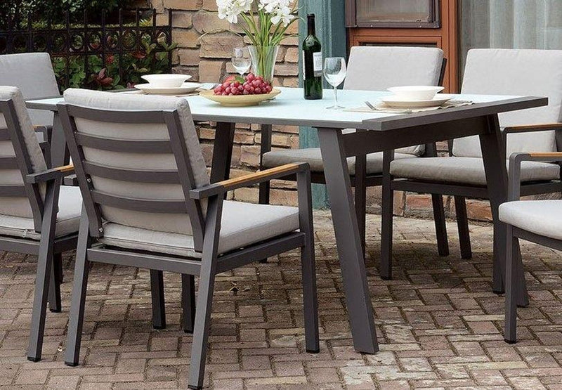 Alycia White & Gray Patio Dining Table