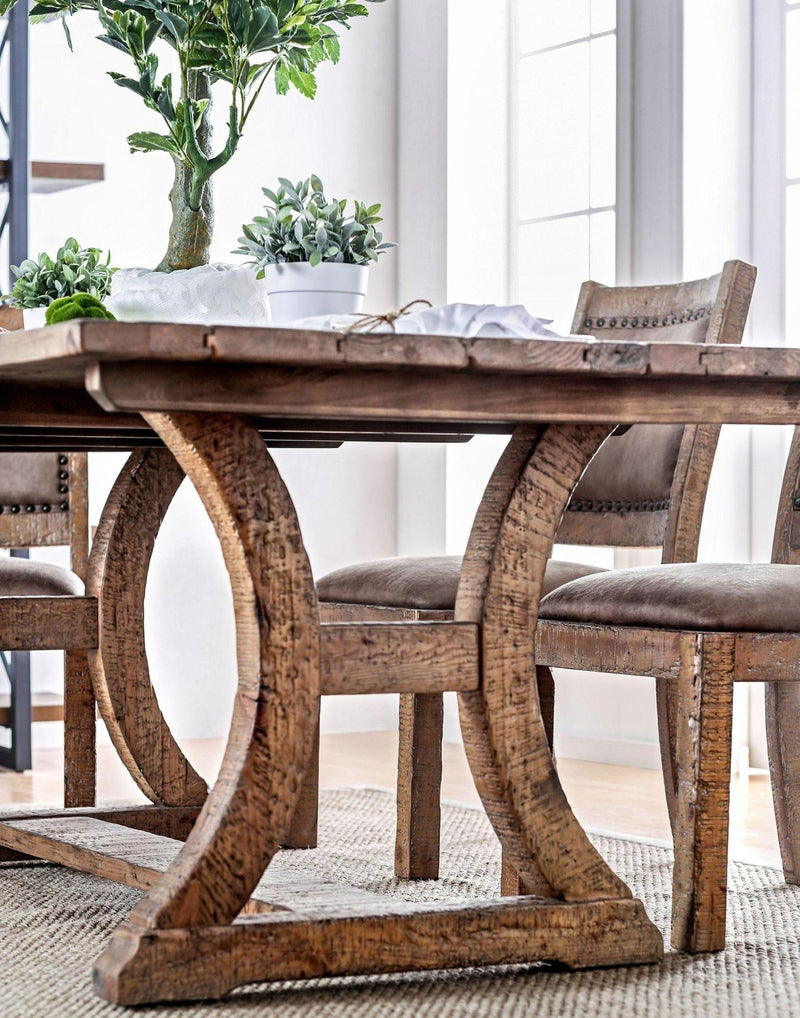 Gianna Rustic Oak & Brown Dining Table