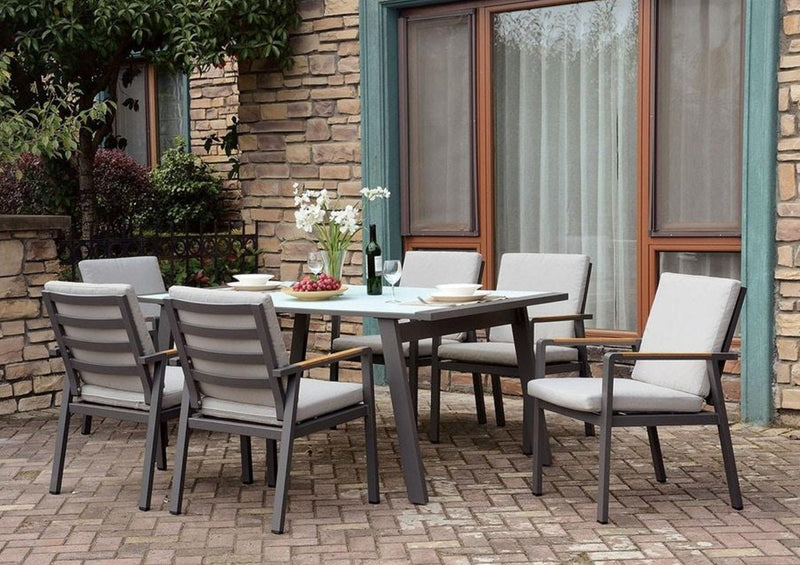 Alycia White & Gray Patio Dining Table