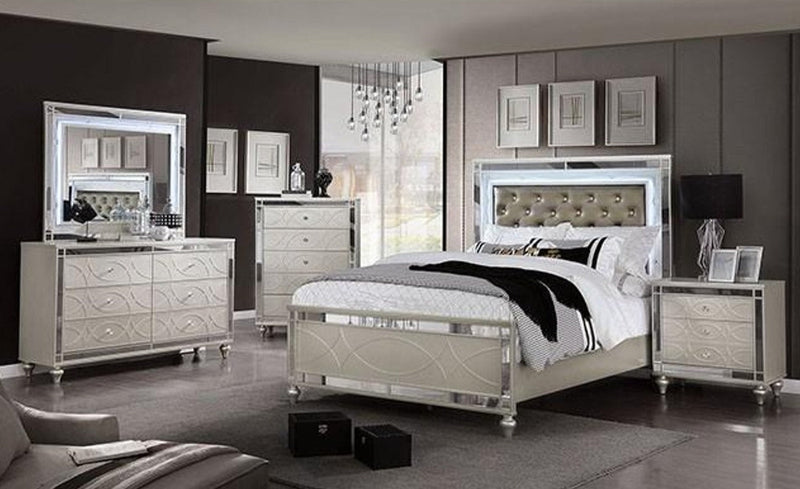 Manar Silver 5pc Queen Bedroom Set