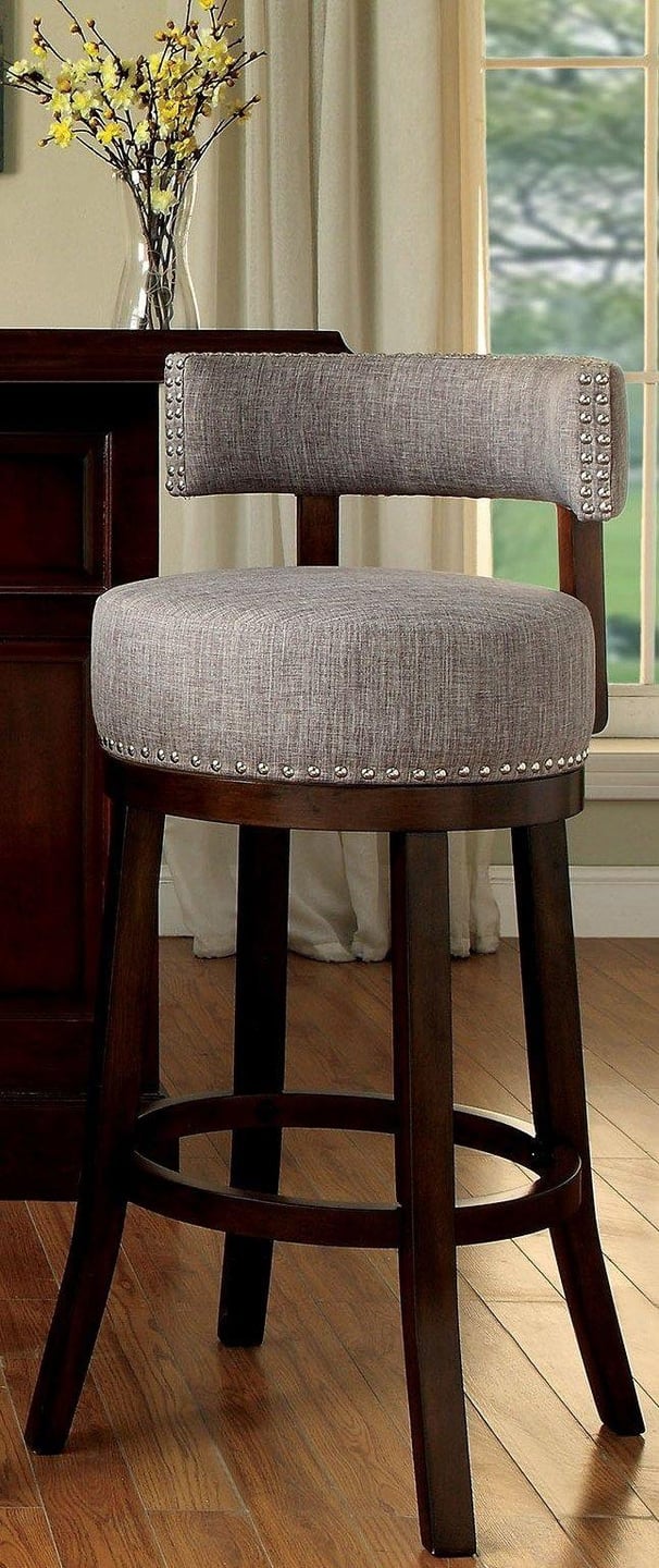 Lynsey Dark Oak/Light Gray Bar Stool (Set of 2)