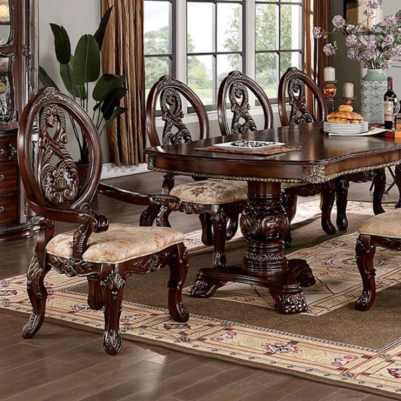 Normandy Brown Cherry Dining Table w/ 2 Leaves