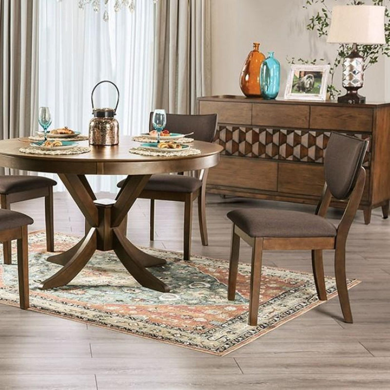 Marina I  Walnut & Dark Chocolate Round  Dining Table