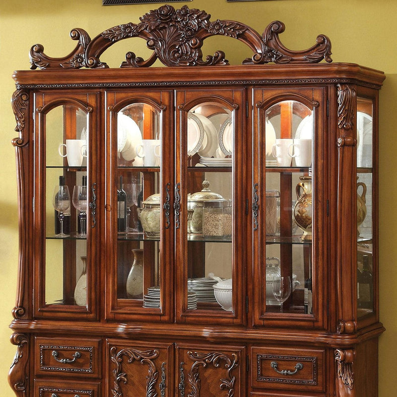 Medieve Antique Oak Curio/Hutch Buffet