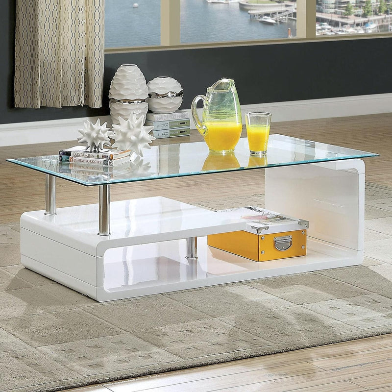 Torkel  White/Chrome Coffee Table