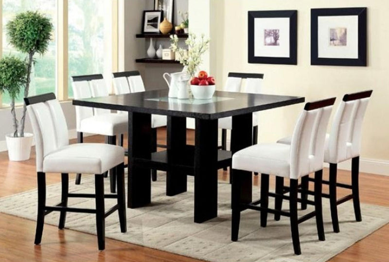 Luminar II Black & White 5pc Counter Ht Dining Room Set