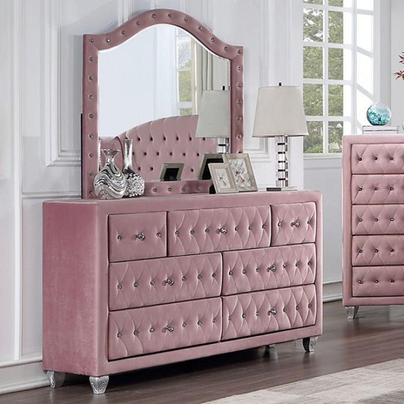 Zohar Pink 4pc Full Bedroom Set