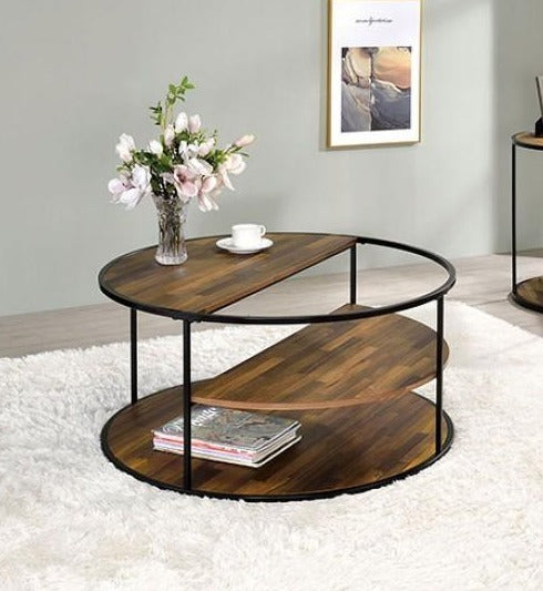 Orrin - Black & Walnut - Coffee Table - Ornate Home