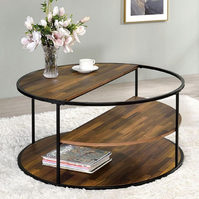 Orrin - Black & Walnut - Coffee Table - Ornate Home