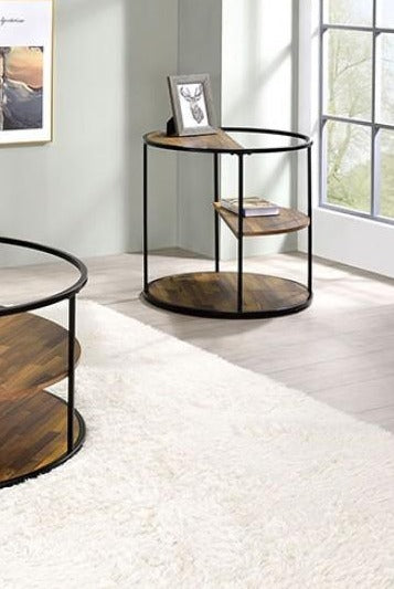 Orrin - Black & Walnut - End Table - Ornate Home