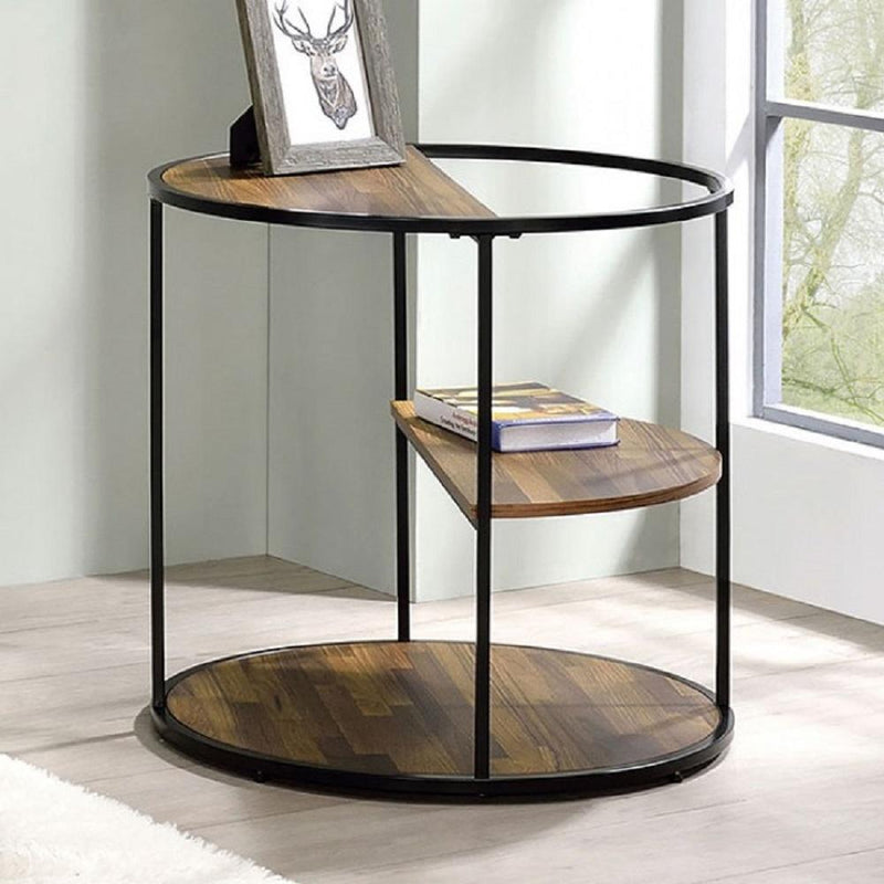 Orrin - Black & Walnut - End Table - Ornate Home