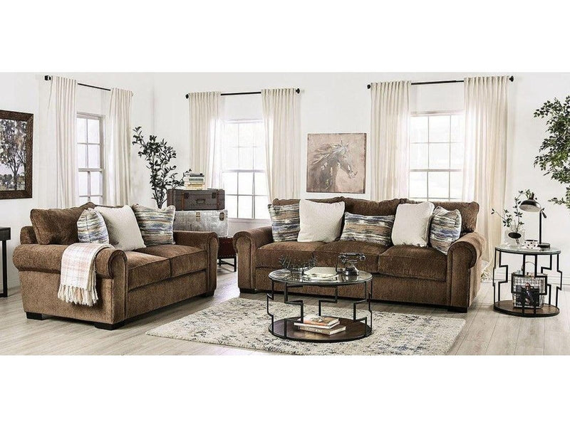 Osborne - Brown - Stationary Sofa & Loveseat - 2pc - Ornate Home