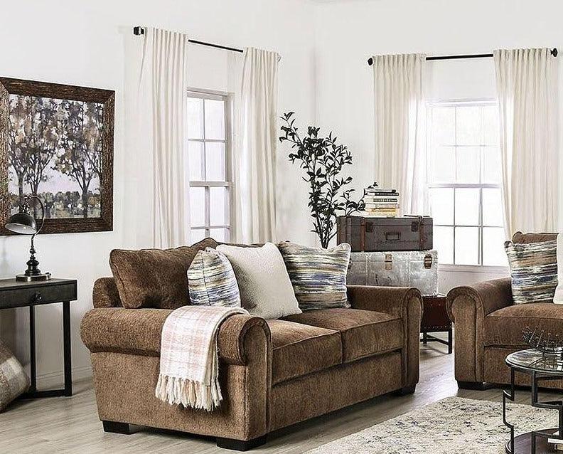 Osborne - Brown - Stationary Sofa & Loveseat - 2pc - Ornate Home