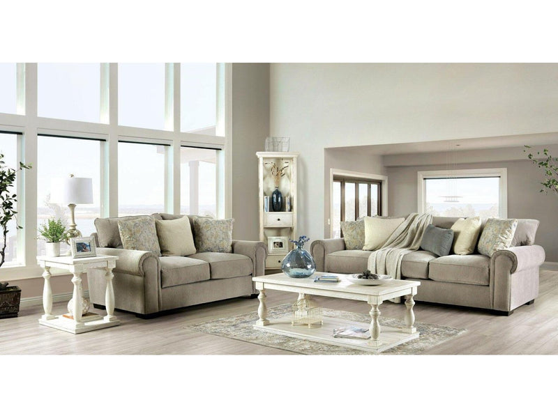 Osborne - Gray - Stationary Sofa & Loveseat - 2pc - Ornate Home