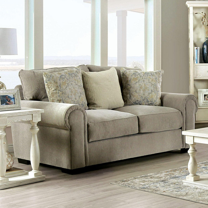 Osborne - Gray - Stationary Sofa & Loveseat - 2pc - Ornate Home