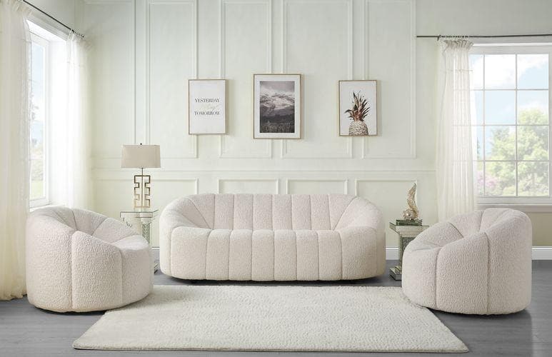 Osmash - White Boucle - Sofa - Ornate Home