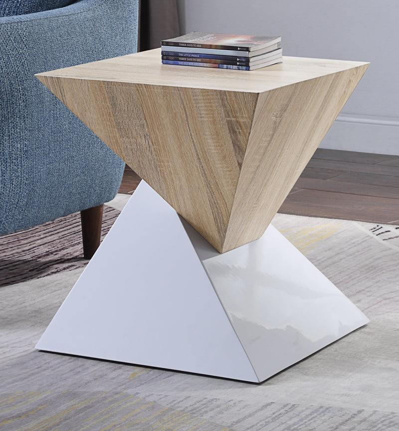 Otith White High Gloss Accent Table - Ornate Home