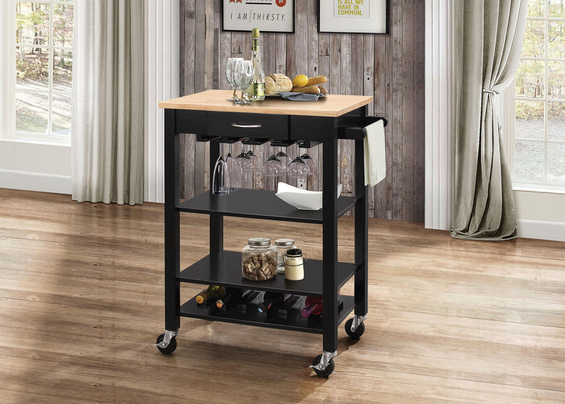 Ottawa Natural & Black Kitchen Cart - Ornate Home