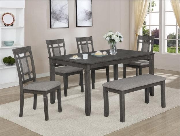 Paige Gray 6-Piece Dining Room Set - Ornate Home