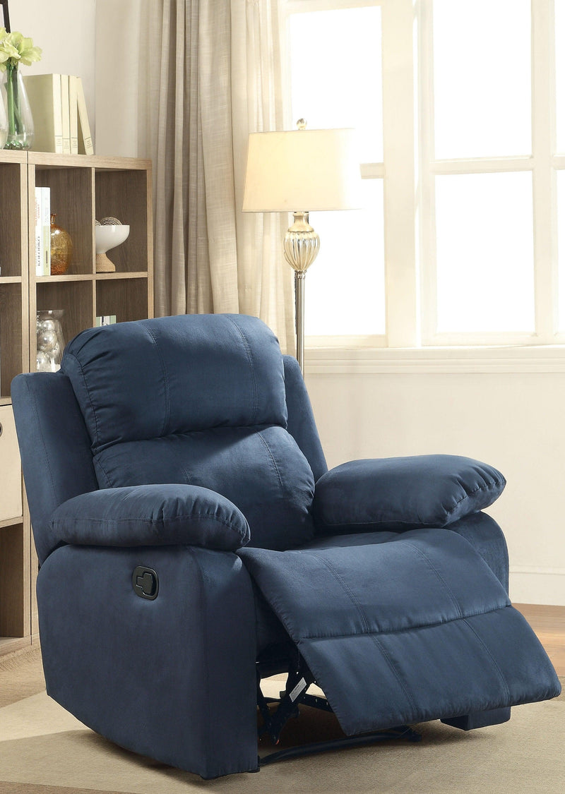 Parklon - Blue Microfiber - Recliner Chair - Ornate Home