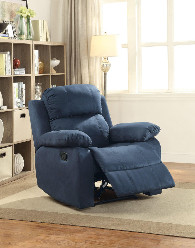 Parklon - Blue Microfiber - Recliner Chair - Ornate Home