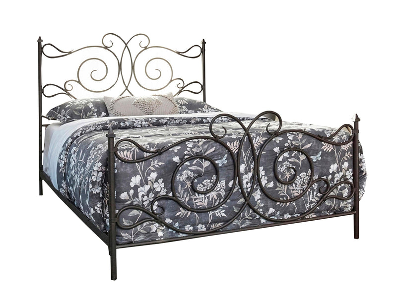 Parleys - Dark Bronze - Eastern King Metal Bed w/ Scroll Headboard - Ornate Home