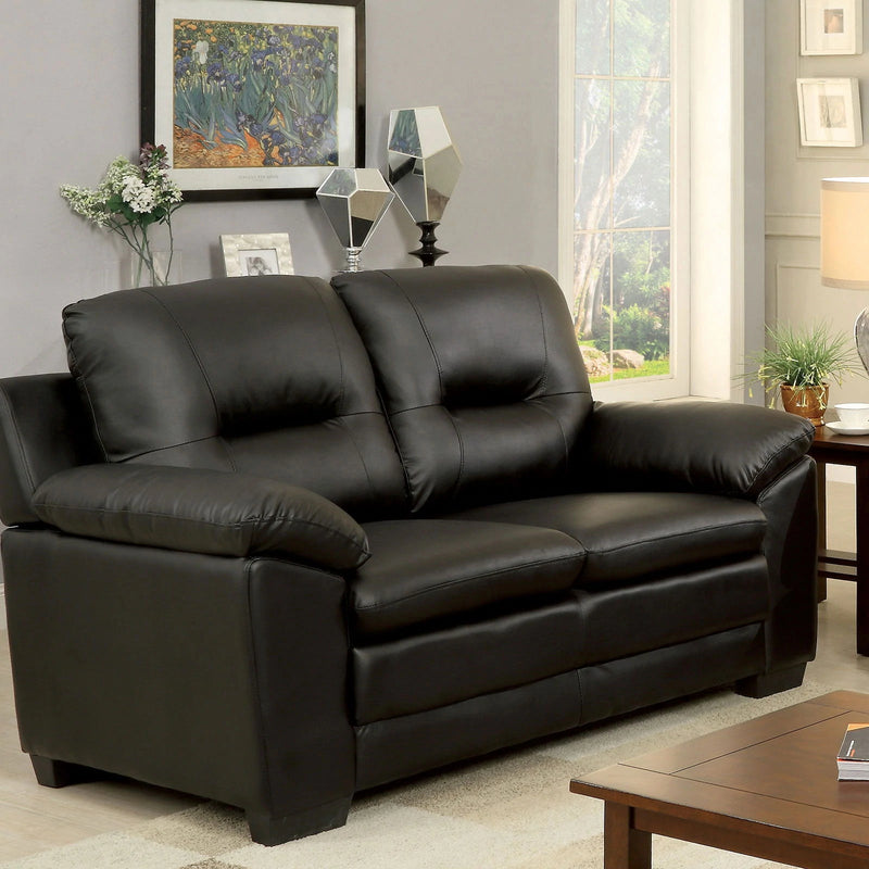 Parma - Black - Stationary Sofa & Loveseat - 2pc - Ornate Home