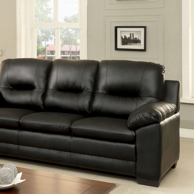 Parma - Black - Stationary Sofa & Loveseat - 2pc - Ornate Home